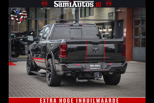 Dodge Ram 1500 Limited Night High Output 540HP 706Nm | Massage + Full Option | De Meest Luxe en Volle Pick-Up in zijn Klasse | Comfortabele Dubbele Cabine met Royale 5 Zitplaatsen | BPM vrij | Nu Leverbaar uit Voorraad | Voorraad Nr 2357 - 5182