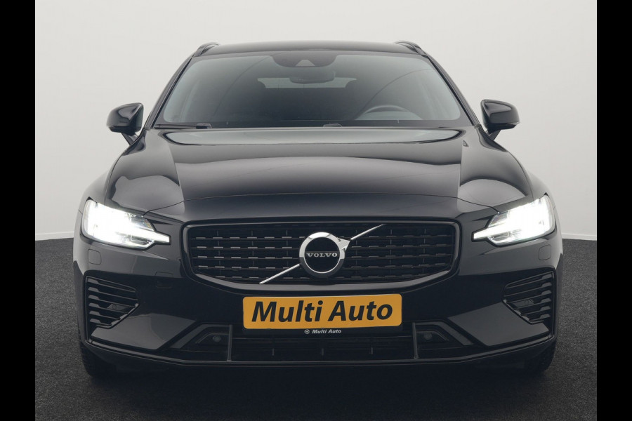 Volvo V60 T6 Recharge AWD R-Design Plug In Hybrid 340pk Dealer O.H. PHEV | Trekhaak Af Fabriek | Adaptive Cruise | Camera | Harman & Kardon | Lederen Sportstoelen Memory & Verwarmd | Apple Carplay | Navigatie | Stuur Verwarmd | Blis | Keyless | DAB |