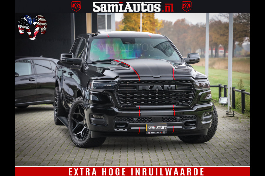 Dodge Ram 1500 Limited Night High Output 540HP 706Nm | Massage + Full Option | De Meest Luxe en Volle Pick-Up in zijn Klasse | Comfortabele Dubbele Cabine met Royale 5 Zitplaatsen | BPM vrij | Nu Leverbaar uit Voorraad | Voorraad Nr 2324 - 5142