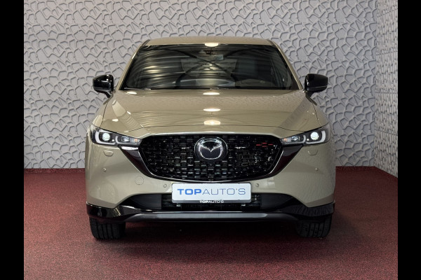 Mazda CX-5 2.0 E SkyActiv MHEV 165 HOMURA LEER/ALCANTARA ELEK.KLEP ADAP.CRUISE 19''LMV HEAD-UP 360.CAMERA FULL LED CARPLAY NAVI STOEL/STUUR 09/2024
