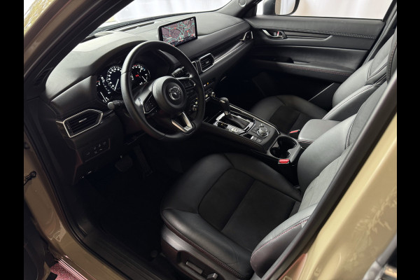 Mazda CX-5 2.0 E SkyActiv MHEV 165 HOMURA LEER/ALCANTARA ELEK.KLEP ADAP.CRUISE 19''LMV HEAD-UP 360.CAMERA FULL LED CARPLAY NAVI STOEL/STUUR 09/2024