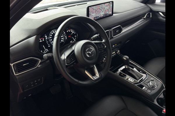 Mazda CX-5 2.0 E SkyActiv MHEV 165 HOMURA LEER/ALCANTARA ELEK.KLEP ADAP.CRUISE 19''LMV HEAD-UP 360.CAMERA FULL LED CARPLAY NAVI STOEL/STUUR 09/2024