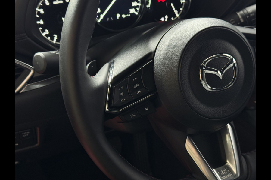 Mazda CX-5 2.0 E SkyActiv MHEV 165 HOMURA LEER/ALCANTARA ELEK.KLEP ADAP.CRUISE 19''LMV HEAD-UP 360.CAMERA FULL LED CARPLAY NAVI STOEL/STUUR 09/2024