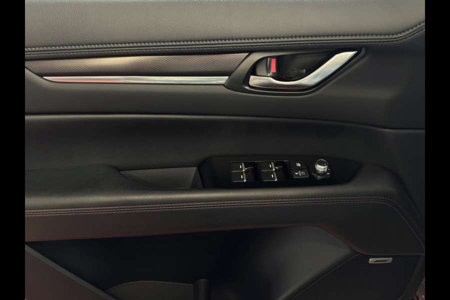 Mazda CX-5 2.0 E SkyActiv MHEV 165 HOMURA LEER/ALCANTARA ELEK.KLEP ADAP.CRUISE 19''LMV HEAD-UP 360.CAMERA FULL LED CARPLAY NAVI STOEL/STUUR 09/2024