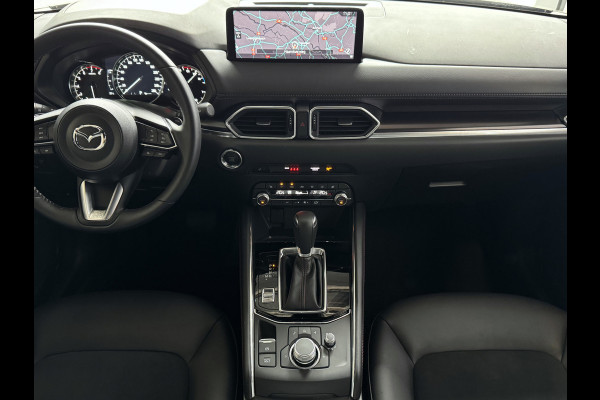 Mazda CX-5 2.0 E SkyActiv MHEV 165 HOMURA LEER/ALCANTARA ELEK.KLEP ADAP.CRUISE 19''LMV HEAD-UP 360.CAMERA FULL LED CARPLAY NAVI STOEL/STUUR 09/2024