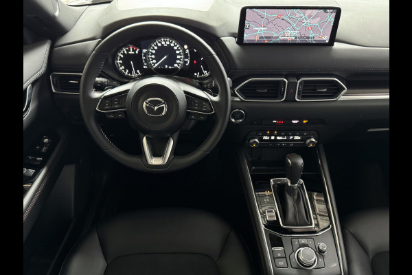 Mazda CX-5 2.0 E SkyActiv MHEV 165 HOMURA LEER/ALCANTARA ELEK.KLEP ADAP.CRUISE 19''LMV HEAD-UP 360.CAMERA FULL LED CARPLAY NAVI STOEL/STUUR 09/2024