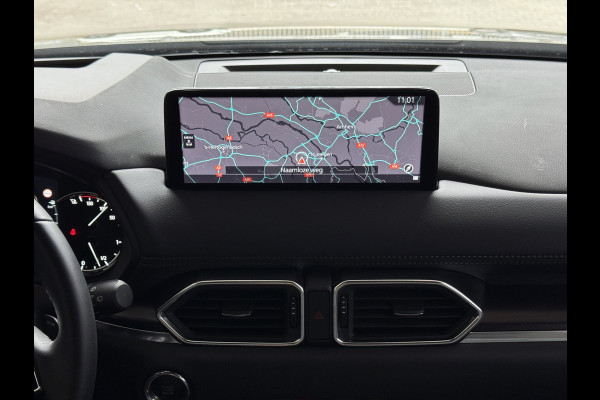 Mazda CX-5 2.0 E SkyActiv MHEV 165 HOMURA LEER/ALCANTARA ELEK.KLEP ADAP.CRUISE 19''LMV HEAD-UP 360.CAMERA FULL LED CARPLAY NAVI STOEL/STUUR 09/2024