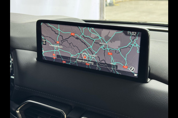 Mazda CX-5 2.0 E SkyActiv MHEV 165 HOMURA LEER/ALCANTARA ELEK.KLEP ADAP.CRUISE 19''LMV HEAD-UP 360.CAMERA FULL LED CARPLAY NAVI STOEL/STUUR 09/2024