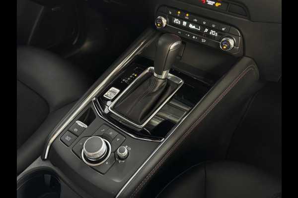 Mazda CX-5 2.0 E SkyActiv MHEV 165 HOMURA LEER/ALCANTARA ELEK.KLEP ADAP.CRUISE 19''LMV HEAD-UP 360.CAMERA FULL LED CARPLAY NAVI STOEL/STUUR 09/2024