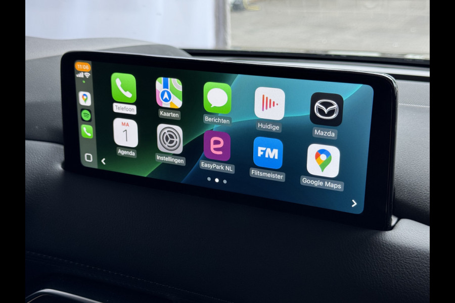 Mazda CX-5 2.0 E SkyActiv MHEV 165 HOMURA LEER/ALCANTARA ELEK.KLEP ADAP.CRUISE 19''LMV HEAD-UP 360.CAMERA FULL LED CARPLAY NAVI STOEL/STUUR 09/2024