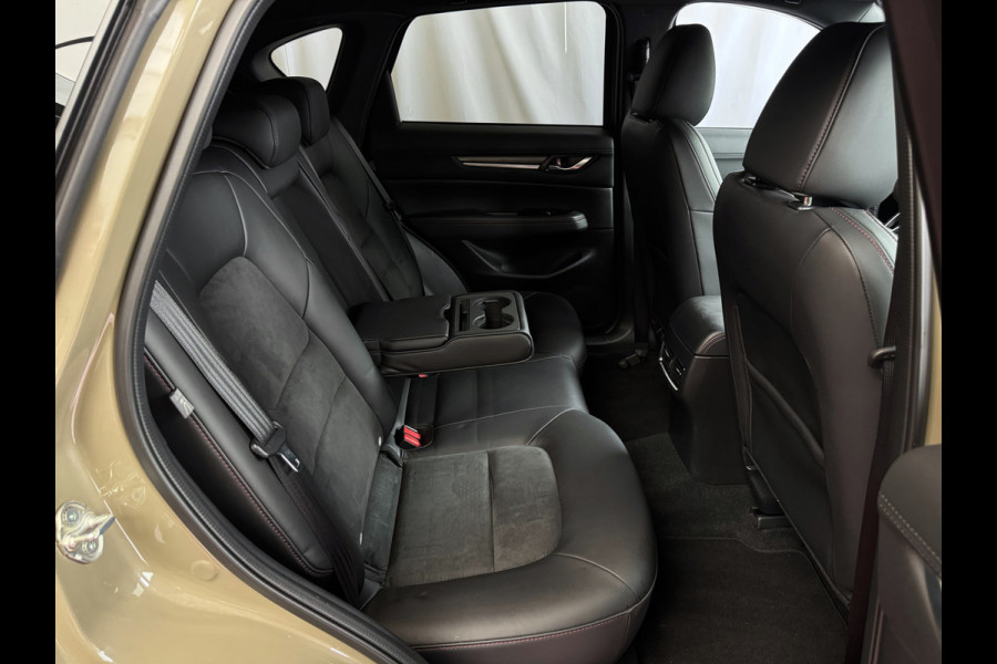 Mazda CX-5 2.0 E SkyActiv MHEV 165 HOMURA LEER/ALCANTARA ELEK.KLEP ADAP.CRUISE 19''LMV HEAD-UP 360.CAMERA FULL LED CARPLAY NAVI STOEL/STUUR 09/2024