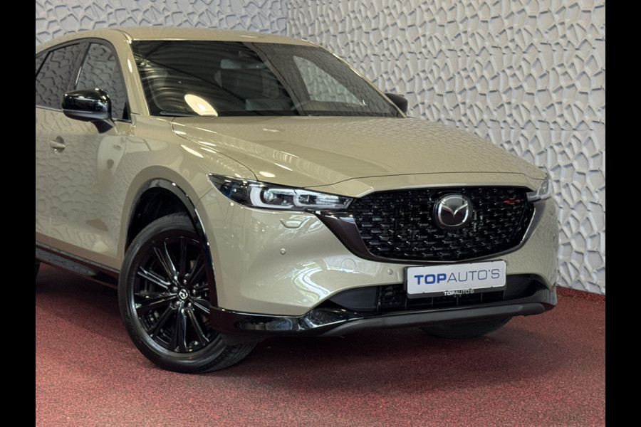 Mazda CX-5 2.0 E SkyActiv MHEV 165 HOMURA LEER/ALCANTARA ELEK.KLEP ADAP.CRUISE 19''LMV HEAD-UP 360.CAMERA FULL LED CARPLAY NAVI STOEL/STUUR 09/2024