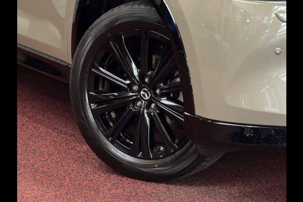 Mazda CX-5 2.0 E SkyActiv MHEV 165 HOMURA LEER/ALCANTARA ELEK.KLEP ADAP.CRUISE 19''LMV HEAD-UP 360.CAMERA FULL LED CARPLAY NAVI STOEL/STUUR 09/2024