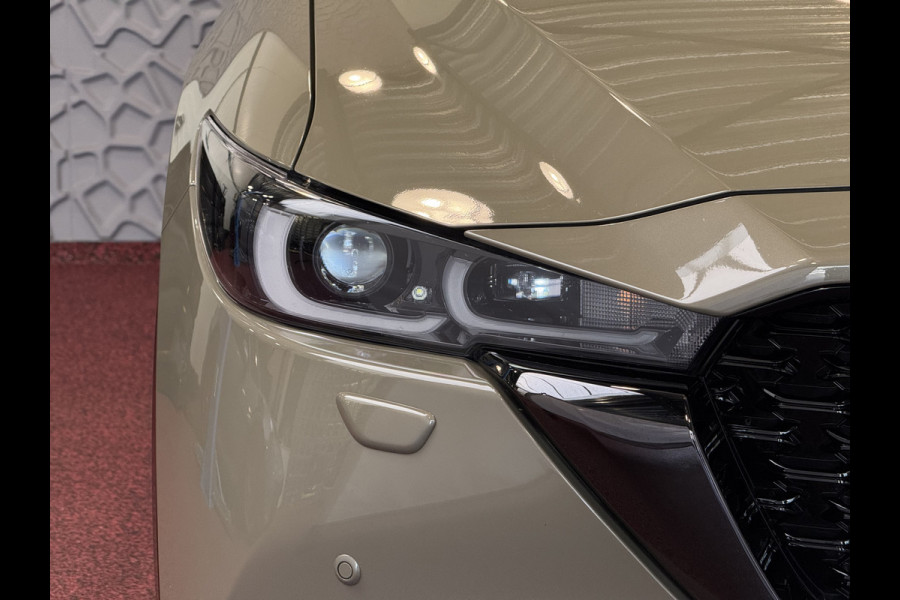 Mazda CX-5 2.0 E SkyActiv MHEV 165 HOMURA LEER/ALCANTARA ELEK.KLEP ADAP.CRUISE 19''LMV HEAD-UP 360.CAMERA FULL LED CARPLAY NAVI STOEL/STUUR 09/2024