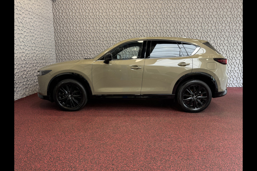 Mazda CX-5 2.0 E SkyActiv MHEV 165 HOMURA LEER/ALCANTARA ELEK.KLEP ADAP.CRUISE 19''LMV HEAD-UP 360.CAMERA FULL LED CARPLAY NAVI STOEL/STUUR 09/2024