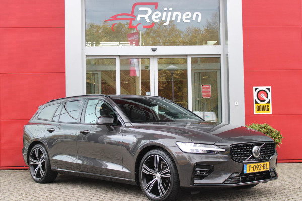 Volvo V60 2.0 B4 211PK PLUS DARK |19" 5-MULTI SPAAKS BLACK DIAMOND CUT LICHTMETALEN VELGEN  | PILOT ASSIST | REMOTE START | APPLE CARPLAY / ANDROID AUTO | NAVIGATIE BY GOOGLE | DRAADLOZE TELEFOONLADER | PARK ASSIST - ACHTERUITRIJCAMERA EN PAKEERSENSOREN VOOR + ACHTER |  ADAPTIEVE CRUISECONTROL | R-DESIGN BEKLEDING MET NAPPA LEDER I.C.M. OPEN GRID TEXTIEL | POWERSEATS - BEIDE VOORSTOELEN ELEKTRISCH VERSTELBAAR MET GEHEUGENFUNCTIE | STOELVERWARMING | SFEERVERLICHTING | LIGHTING PACK - FULL LED KOPLAMPEN MET ACTIEF GROOTLICHT EN KOPLAMPSPROEIERS | LED MISTLAMPEN | INTELLSAFE SURROU