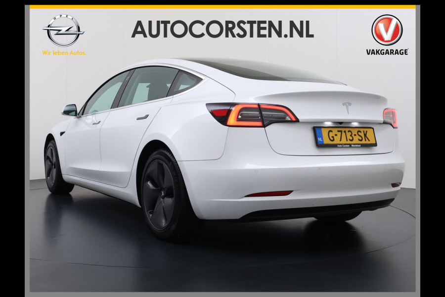 Tesla Model 3 RWD SR+ 60kWh 325PK Lmv 18" AutoPilot Leder PanoDak Adaptive-Cruise Lmv Camera's Elektr.-Stuur+Stoelen+Spiegels+Geheugen+Easy-En Navi LED Comfortstoelen ACC DAB Keyless en Voorverwarmen interieur via App One-Pedal-Drive Origineel Nederlandse auto tot 11kw laden thuis! Garantie Accu tot 10-12-2027 max 160.000km 1.584kg licht!
