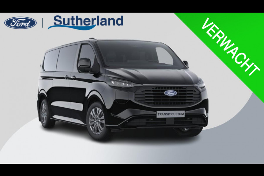 Ford Transit Custom 340 2.5 PHEV L2H1 Limited 233pk | Kombi | Incl. BTW/BPM | Dubbele zijschuifdeur | Privacy Glass | Inklapbare trekhaak | 17 inch lichtmetalen velgen | Driver Assistance Pack Premium | Verwarmbaar stuurwiel