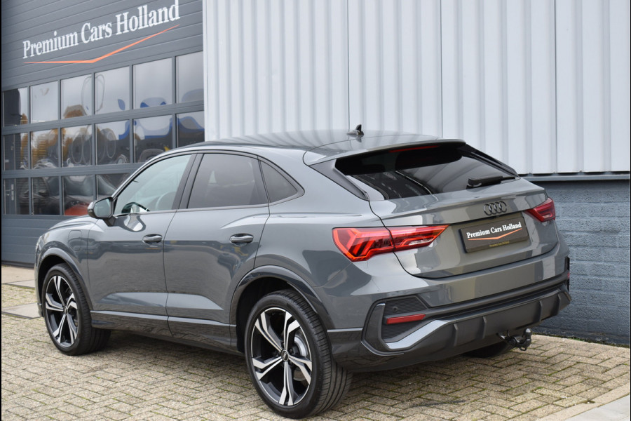 Audi Q3 Sportback 45 TFSI e S-Line 245 Pk Navi Leder Sfeer Keyless Trekhaak Matrix Nano Grijs Metallic