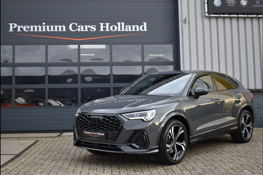 Audi Q3 Sportback 45 TFSI e S-Line 245 Pk Navi Leder Sfeer Keyless Trekhaak Matrix Nano Grijs Metallic