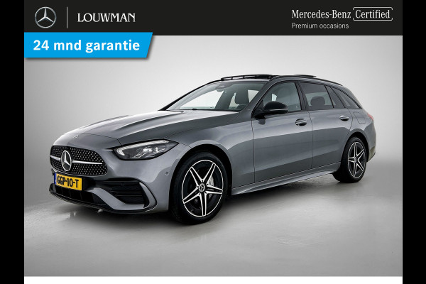 Mercedes-Benz C-Klasse Estate 300 e AMG Plug-In Hybride AMG Line | Night Pakket | Panorama Schuif-Kanteldak | Alarm Klasse 3 | KeyLess-Go | Easy Pack Achterklep. Inclusief 48 maanden Mercedes-Benz Certified garantie voor Europa.