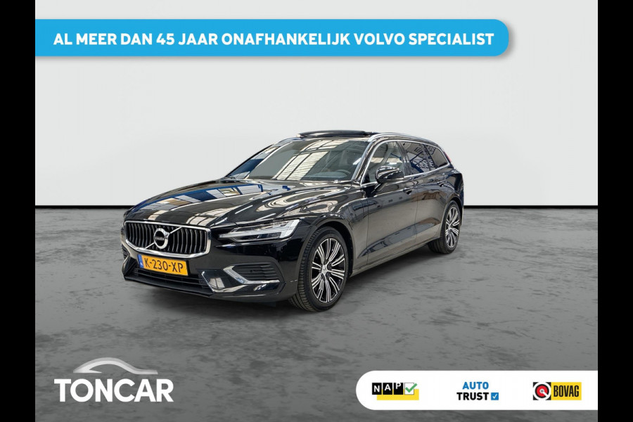 Volvo V60 2.0 T6 Recharge AWD Business Pro Cacao Leder 341pk ! | Skyroof | Trekhaak | Stoel- Stuur-, A-Bank verwarming | A-Camera
