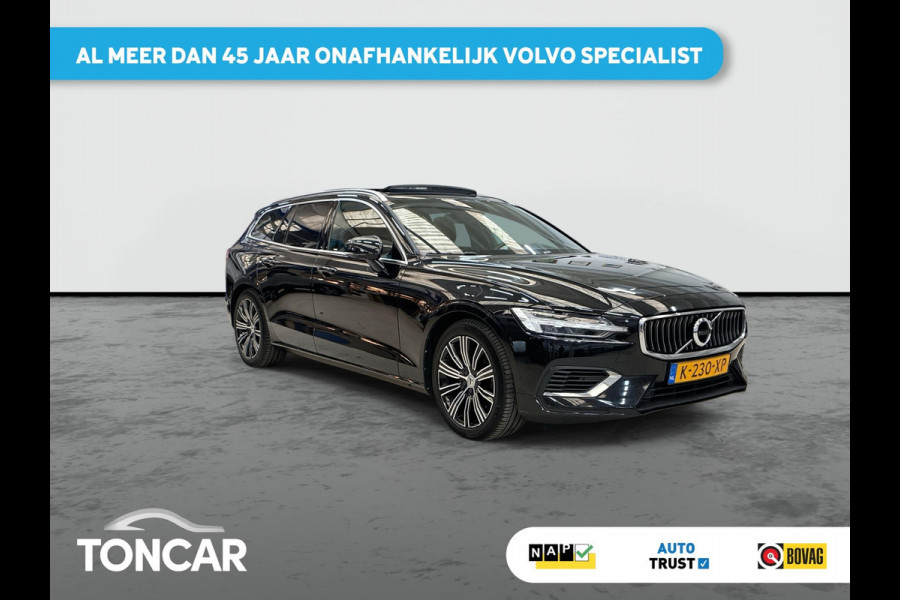 Volvo V60 2.0 T6 Recharge AWD Business Pro Cacao Leder 341pk ! | Skyroof | Trekhaak | Stoel- Stuur-, A-Bank verwarming | A-Camera