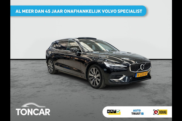 Volvo V60 2.0 T6 Recharge AWD Business Pro Cacao Leder 341pk ! | Skyroof | Trekhaak | Stoel- Stuur-, A-Bank verwarming | A-Camera