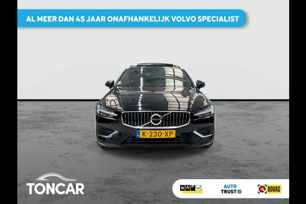 Volvo V60 2.0 T6 Recharge AWD Business Pro Cacao Leder 341pk ! | Skyroof | Trekhaak | Stoel- Stuur-, A-Bank verwarming | A-Camera