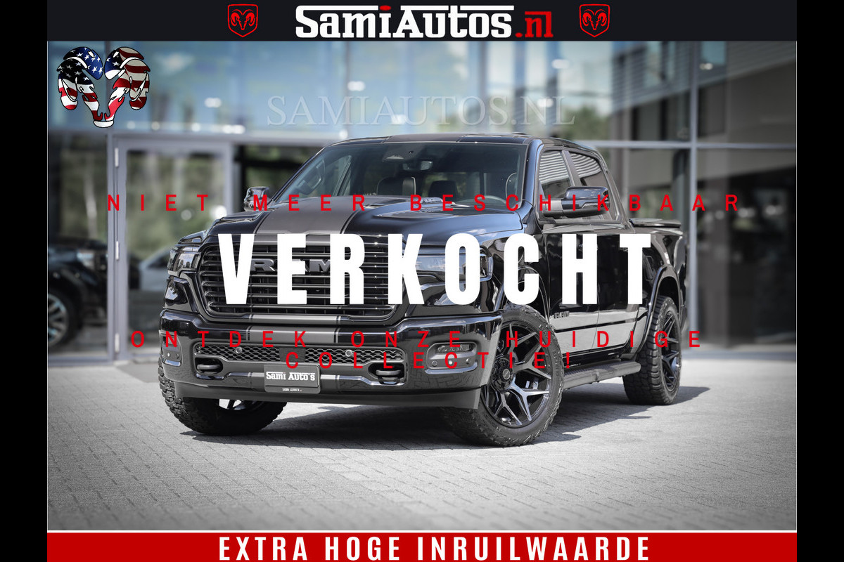 Dodge Ram 1500 Laramie Night | Face Lift | 420Pk 636 Nn | Extra Groot Scherm + Passagiers Scherm | Comfortabele Dubbele Cabine met Royale 5 Zitplaatsen | BPM vrij | Nu Leverbaar uit Voorraad | Voorraad Nr  2220 - 5039
