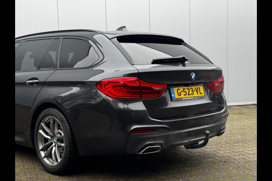 BMW 5 Serie Touring 520i M-SPORT HIGH EXECUTIVE PANORAMADAK DEALER STOELVERWARMING LEDER M PAKKET VIRTUAL AMBIANCE TREKHAAK