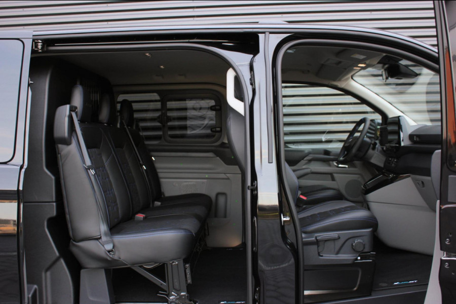 Ford Transit Custom 320 2.0 TDCI L2H1 MS-RT DC AWD DUBBEL CABINE BPM VRIJ / KUIPSTOELEN / DIRECT RIJDEN / NAVIGATIE / FULL BLACK