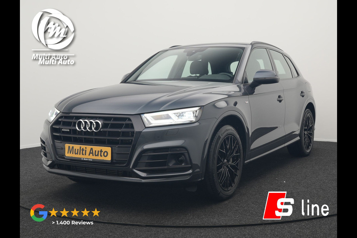 Audi Q5 50 TFSIe Quattro S Line Plug In Hybrid 300pk Dealer O.H PHEV | Luchtvering | Trekhaak Af Fabriek | Adaptive Cruise | Valcona Lederen Sportstoelen | Matrix LED | Apple Carplay | Navigatie | Virtual | DAB | 19"L.M |