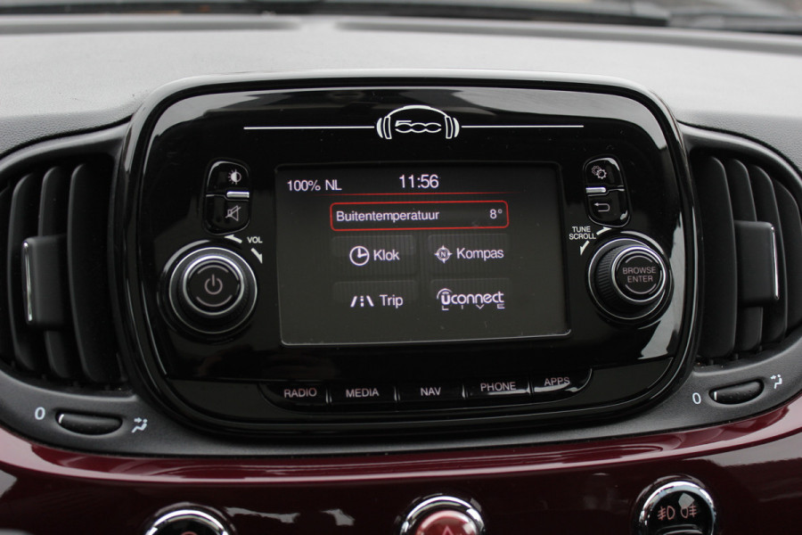 Fiat 500 1.2 Lounge / Panoramadak / Navigatie / Parkeerhulp achter / 15'' / Cruise Control / Xenon / Climate Control