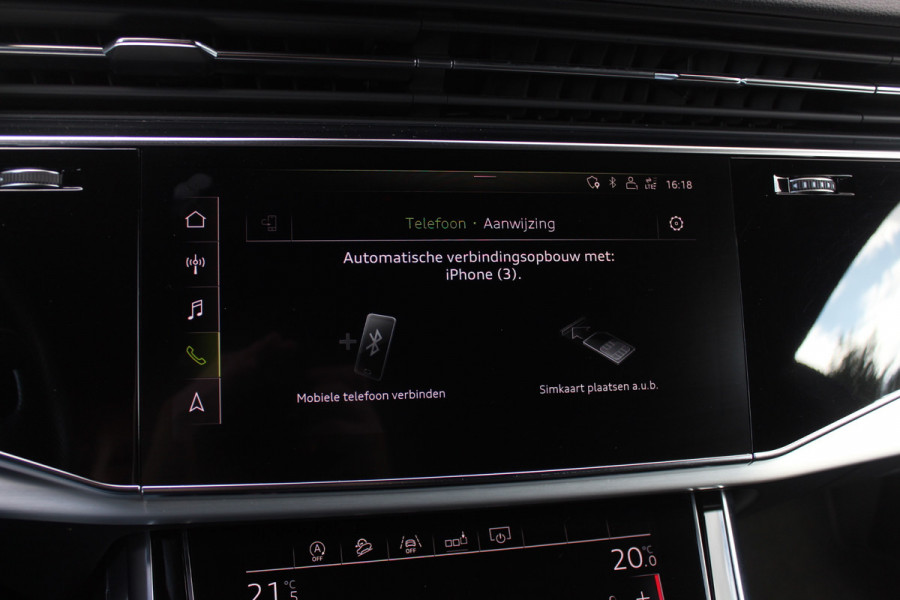 Audi Q8 55 TFSI quattro Pro Line Plus / Trekhaak / Panoramadak / 360Camera / Achterasbesturing / Softclose / 22'' / B&O / Sfeerverlichting / Dodehoek / DAB / Stoelverwarming / ACC