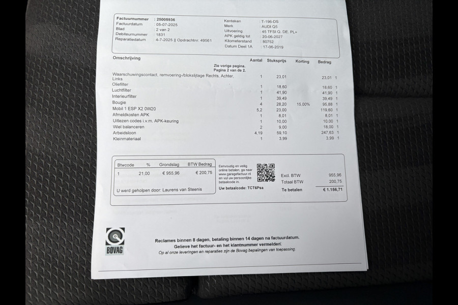 Audi Q5 45 TFSI Quattro Sport S Line Edition | Trekhaak afnb. | 21'' | Camera | Stoelgeheugen | Prijs Rijklaar!!