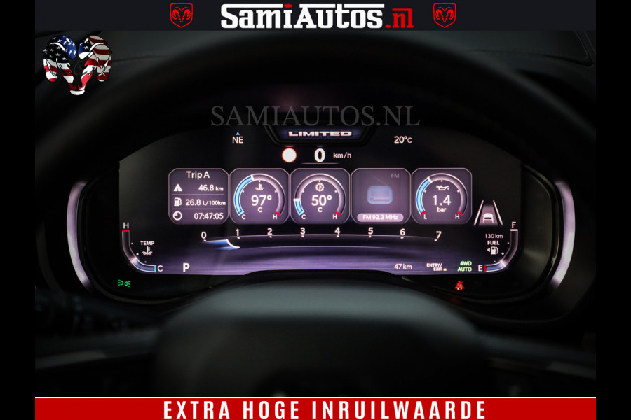 Dodge Ram 1500 Limited Night High Output 540HP 706Nm | Massage + Full Option | De Meest Luxe en Volle Pick-Up in zijn Klasse | Comfortabele Dubbele Cabine met Royale 5 Zitplaatsen | BPM vrij | Nu Leverbaar uit Voorraad | Voorraad Nr 2320 - 5138