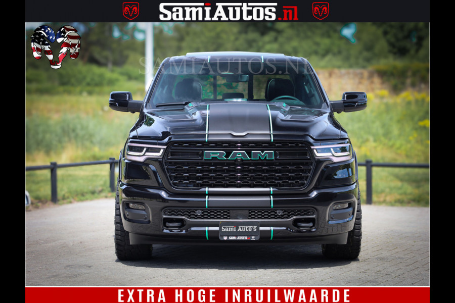 Dodge Ram 1500 Limited Night High Output 540HP 706Nm | Massage + Full Option | De Meest Luxe en Volle Pick-Up in zijn Klasse | Comfortabele Dubbele Cabine met Royale 5 Zitplaatsen | BPM vrij | Nu Leverbaar uit Voorraad | Voorraad Nr 2320 - 5138