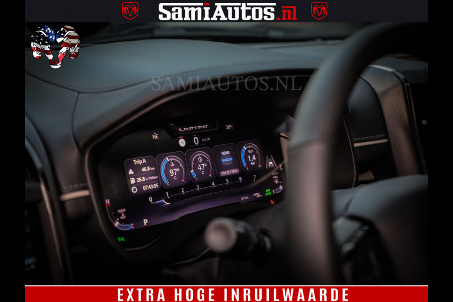 Dodge Ram 1500 Limited Night High Output 540HP 706Nm | Massage + Full Option | De Meest Luxe en Volle Pick-Up in zijn Klasse | Comfortabele Dubbele Cabine met Royale 5 Zitplaatsen | BPM vrij | Nu Leverbaar uit Voorraad | Voorraad Nr 2320 - 5138