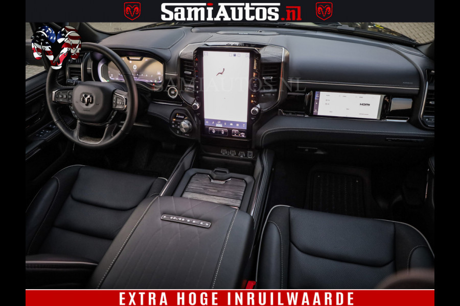 Dodge Ram 1500 Limited H.O 540HP 706Nm | Massage + Full Option | De Meest Luxe en Volle Pick-Up in zijn Klasse | Comfortabele Dubbele Cabine met Royale 5 Zitplaatsen | BPM vrij | Nu Leverbaar uit Voorraad | Voorraad Nr 2304 - 8540