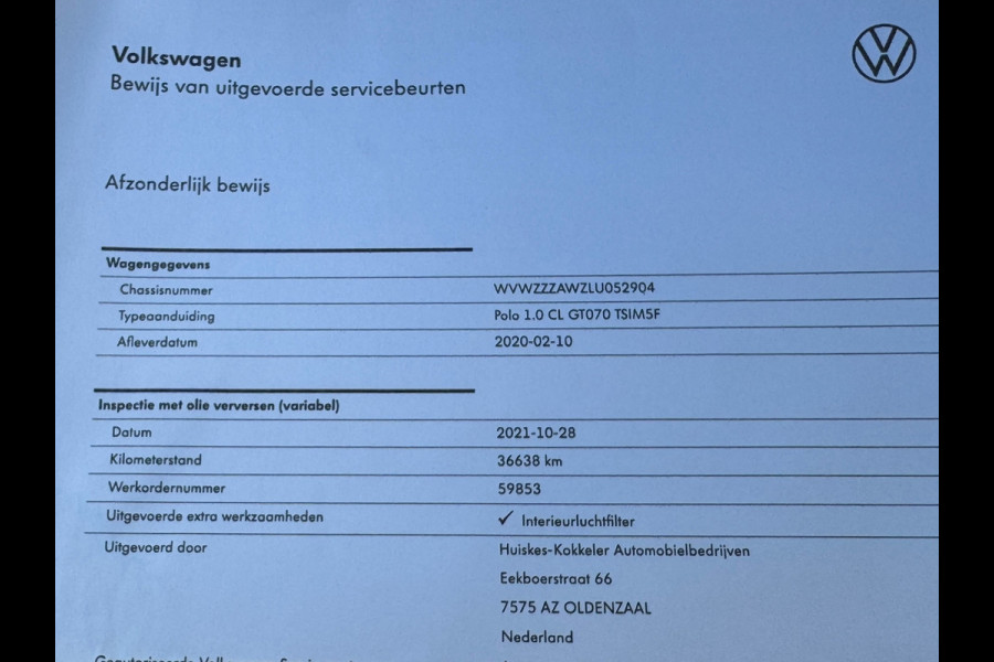 Volkswagen Polo 1.0 TSI Comfortline * Carplay * Adaptieve Cruise Control * Airco * Lichtsensor