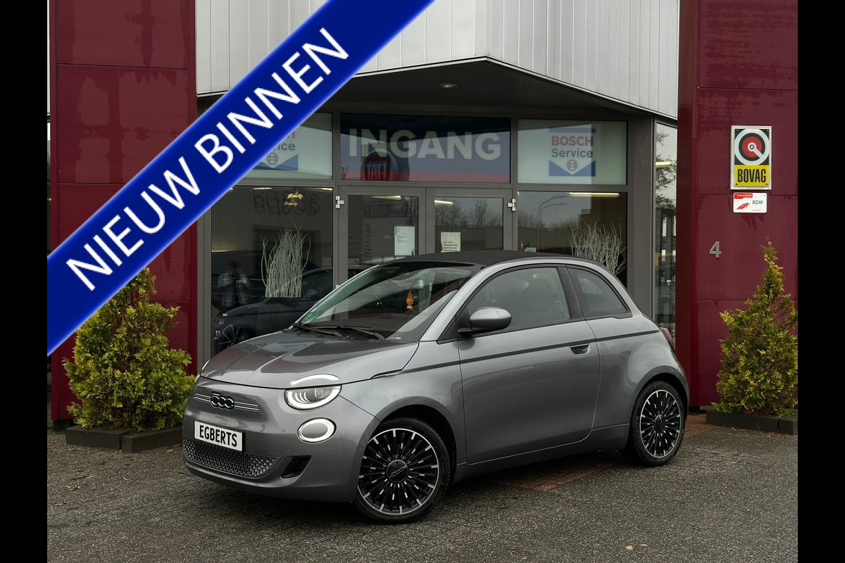 Fiat 500C Icon 42 kWh | LMV 17" | LED | Camera | Draadloos tel lader Tijdelijke Black friday deal, nu van 16750.- voor 15950.-