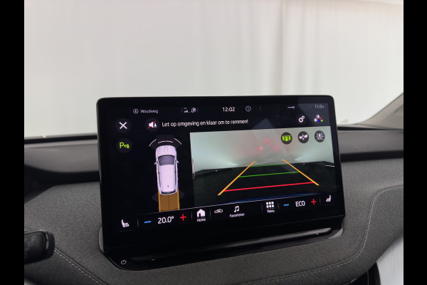 Škoda ENYAQ iV 80 [ 3-Fase ] {SOH-88% } (INCL-BTW) *LEATHER-FABRIC | FULL-LED | DIGI-COCKPIT | CAMERA | KEYLESS | NAVI-FULLMAP | AMBIENT-LIGHT | ECC | HEATED-COMFORTSEATS | DAB+ | PDC | CRUISE | CARPLAY | TOWBAR | 19"ALU*