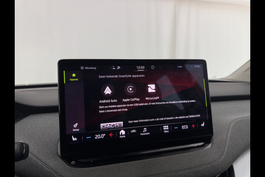 Škoda ENYAQ iV 80 [ 3-Fase ] {SOH-88% } (INCL-BTW) *LEATHER-FABRIC | FULL-LED | DIGI-COCKPIT | CAMERA | KEYLESS | NAVI-FULLMAP | AMBIENT-LIGHT | ECC | HEATED-COMFORTSEATS | DAB+ | PDC | CRUISE | CARPLAY | TOWBAR | 19"ALU*