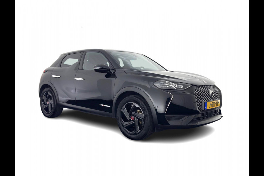 DS DS 3 Crossback E-Tense Performance Line+ 50 kWh [ 3-Fase ] {SOH-90%} (INCL-BTW) *LEATHER-FABRIC | MATRIX-LED | ADAPTIVE-CRUISE | DIGI-COCKPIT | HEATED-SPORTSEATS | CAMERA | KEYLESS | NAVI-FULLMAP | DAB+ | ECC | PDC | PRIVACY-GLASS | 18''ALU*