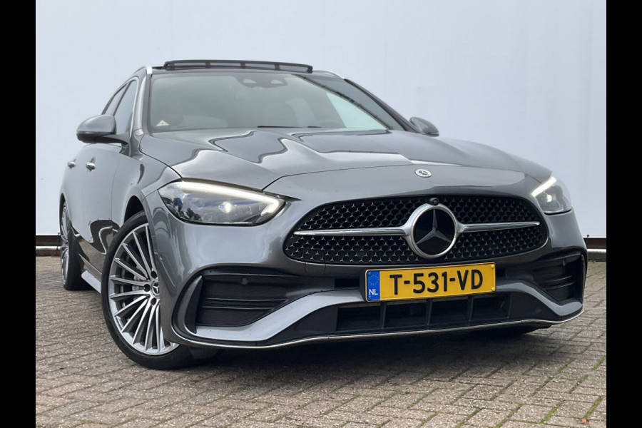 Mercedes-Benz C-Klasse Estate 180 AMG Line Trekhaak Pano Burmester Memory HUD Leer Verw+Ventilatie BOMVOL!