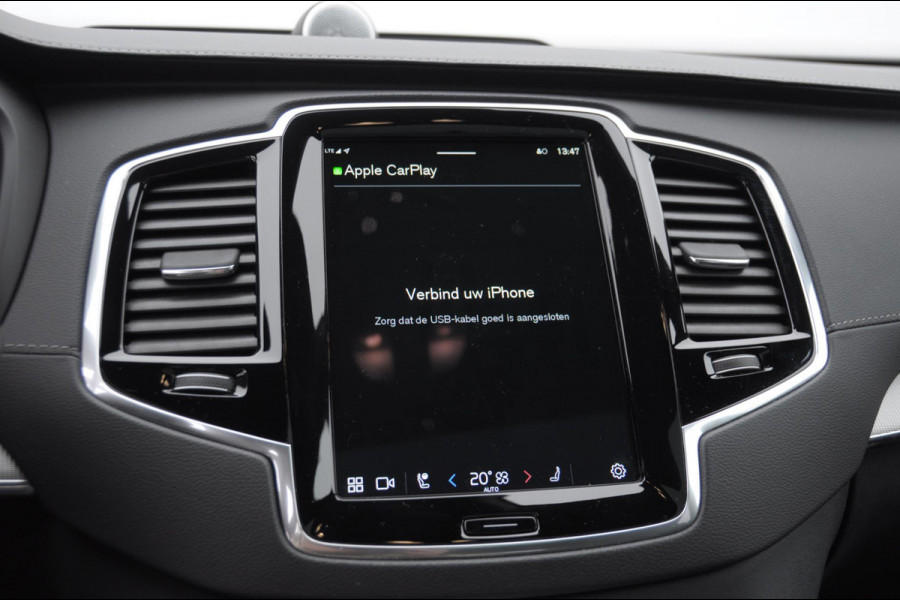Volvo XC90 T8 455PK Automaat AWD Ultimate Bright / Bowers & Wilkins/ Luchtvering/ Semi elektrische trekhaak/ 360 camera/ Gelaagd glas/ 21'' velgen/ head-up display/ Standkachel