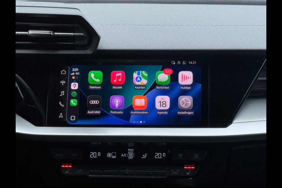 Audi A3 Limousine 30 TFSI S edition, 2 X S- LINE,matrix led, daytona grijs, 1 e eigenaar, 1/2 leder, 's, NL auto nap