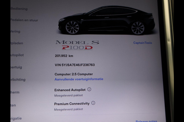 Tesla Model S 100D PERFORMANCE P100D 612 PK + 21 INCH | AUTOPILOT | CARBON | SCHUIFDAK| LUCHTVERING