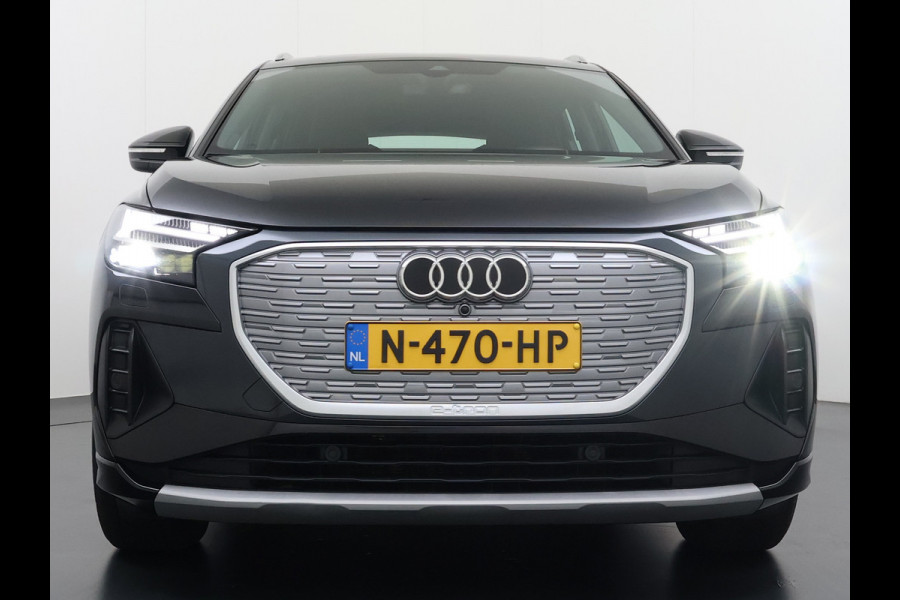 Audi Q4 e-tron L.E. Advanced Plus Pano-dak-Schuifdak Adap.Cruise W-pomp Navi-Plus Sportst.+Verwarmd PDC-a+v Matrix Led Camera Lmv 19" Elek.Achterklep Virtual Cockpit E-Call Bordherkenning Audi Connect +Phone-Box Keyless-Go A-Licht-Dynamisch S.O.H. 92% 1e Eigenaar Origineel Nederlandse Auto €56.174,- Nieuwprijs
